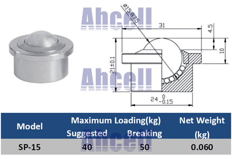 SP-15 Drop In Ball Transfer