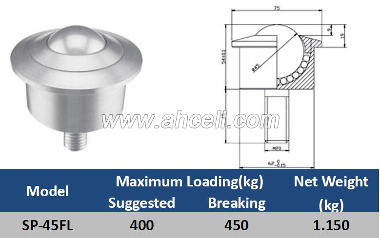 SP-45FL Stud Screw Ball Transfer